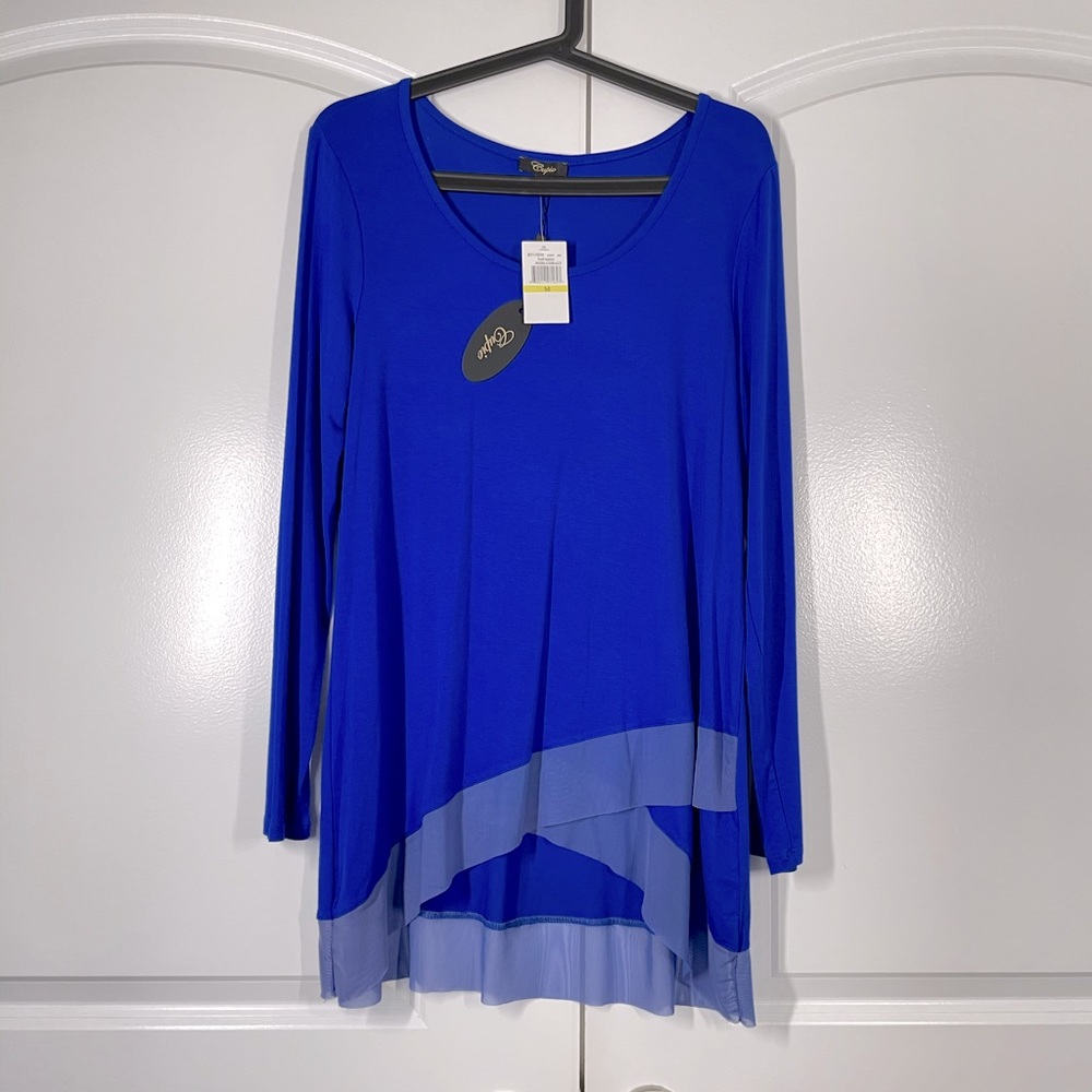 Cupio Royal Blue Viscose Top Tunic Size M NWT - Picture 7 of 10